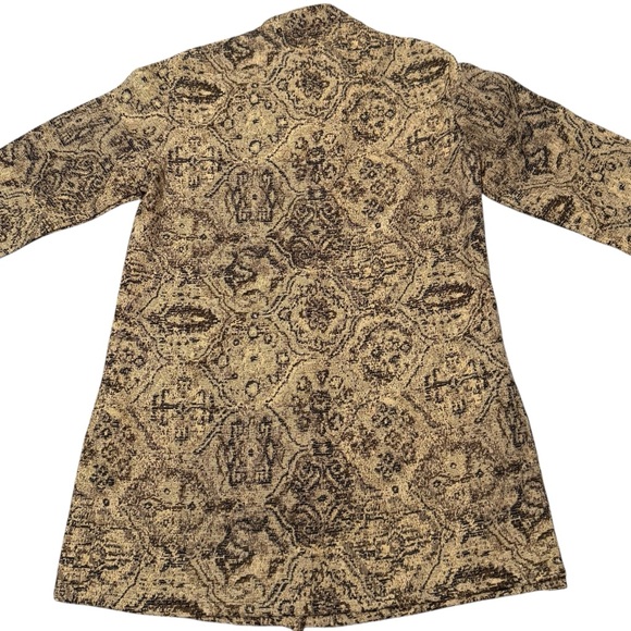 Chico's Med/1 Tapestry Long Jacket Button Front Mandarin Collar Unlined - Picture 6 of 9